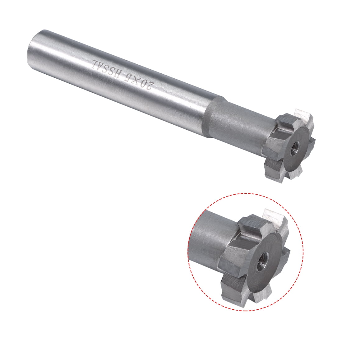 Hardware Milling Cutter 5mm Depth 20mm Cutting Dia 8 Flutes HSS T Slot