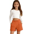 thumbnail image 4 of Byoo Little Boys Burgundy Casual Sweat Shorts Elastic Waist Comfortable Everyday Wear Shorts,Orange, 4 of 4