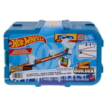 Hot Wheels Track Builder Ice Crash Playset with Toy Car, 10 Ice-Themed Track Pieces and Storage Box