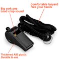 thumbnail image 3 of Pack de 2 Silbatos Deportivos con Bola de Corcho (Rojo y Negro), Sonido Extra Fuerte 120dB, Plástico ABS Resistente, con Cordón para Entrenadores y Emergencias, 3 of 6