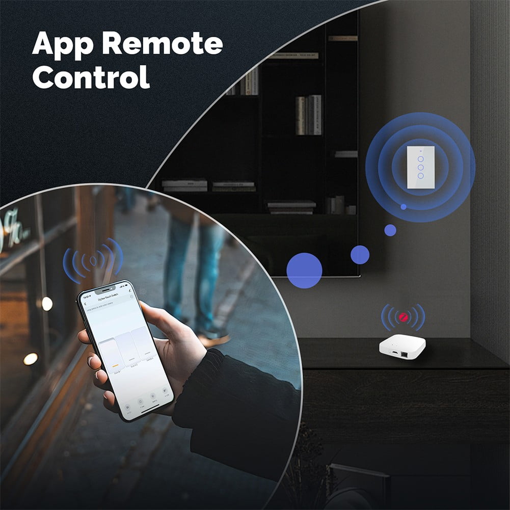 Wireless For zigbee Touch Switch with App Control and Custom Scheduling
