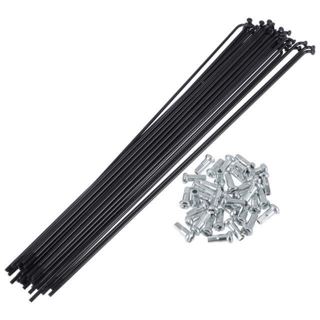 Ofertas Únicas 1 Juego de Radios Universales para Bicicleta 13G Nipples de Radios de Rueda de Bicicleta 45 Acero Negro-247mm