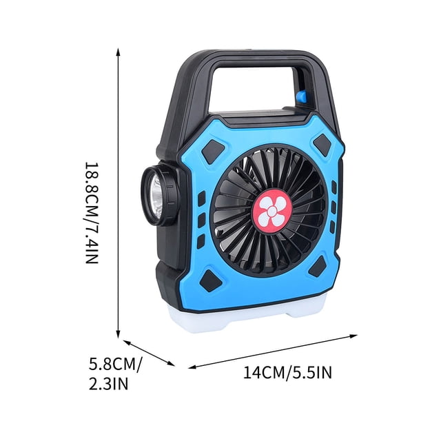 Rechargeable Fan Portable,Battery Fans Portable Multifunctional Camping Fan Outdoor Portable Light Recharge Hand Light Fan for Hiking Fishing Usb Rechargeable Fan Light