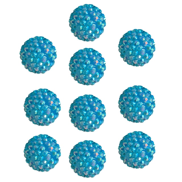 10 cuentas de 20 mm con agujeros grandes, brillantes, coloridas, para joyería, fabricación de joyas, bolígrafos, llaveros, collares, redondas y brillantes.