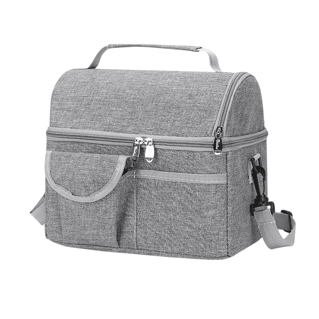 Bolsa De Almuerzo Bloosom Lonchera Térmica Para Hombre O Mujer Gris