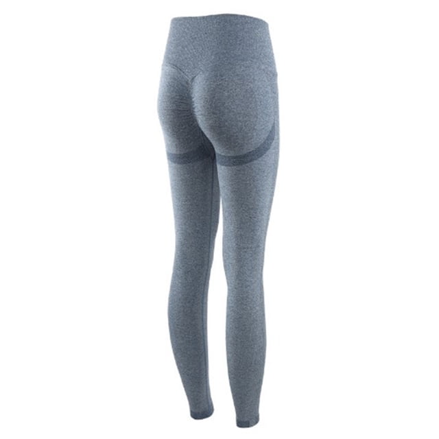 Pantalones de yoga de cintura alta para mujer, mallas deportivas para gimnasio, levantamiento de cadera, control de abdomen, para correr, hacer ejercicio, para ciclismo, azul grisáceo M