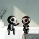 thumbnail image 4 of Estatua de Pareja de Azúcar de Azúcar Estatua de Pareja Decoración de Pareja Artesanía Linda Pareja de Besos Proponer Adorno , Dar ramo BLESIY Figura calavera de azúcar, 4 of 8