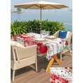 thumbnail image 4 of Outdoor Tablecloth with Umbrella Hole and Zipper, Valentines Love Heart Rectangle Table Cloth 60x102 Inch Waterproof Tablecloth, Retro Red Eucalyptus Botanical Picnic Table Cover for Patio Camping, 4 of 7