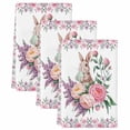 thumbnail image 2 of Easter Bunny Roses Kitchen Towels Set of 3, Pink Floral Spring Botanical Absorbent Dish Towels for Kitchen, Microfiber Hand Towel, Quick Drying Tea Towel for Cleaning Decorative Dishcloths, 2 of 7