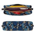 thumbnail image 2 of Balery Blue Leaves A Estuche de Lápices de Cuero Impreso, Estuche para Suministros de Arte, Estuche de Lápices con Cremallera, Estuche de Almacenamiento de Papelería, 2 of 7