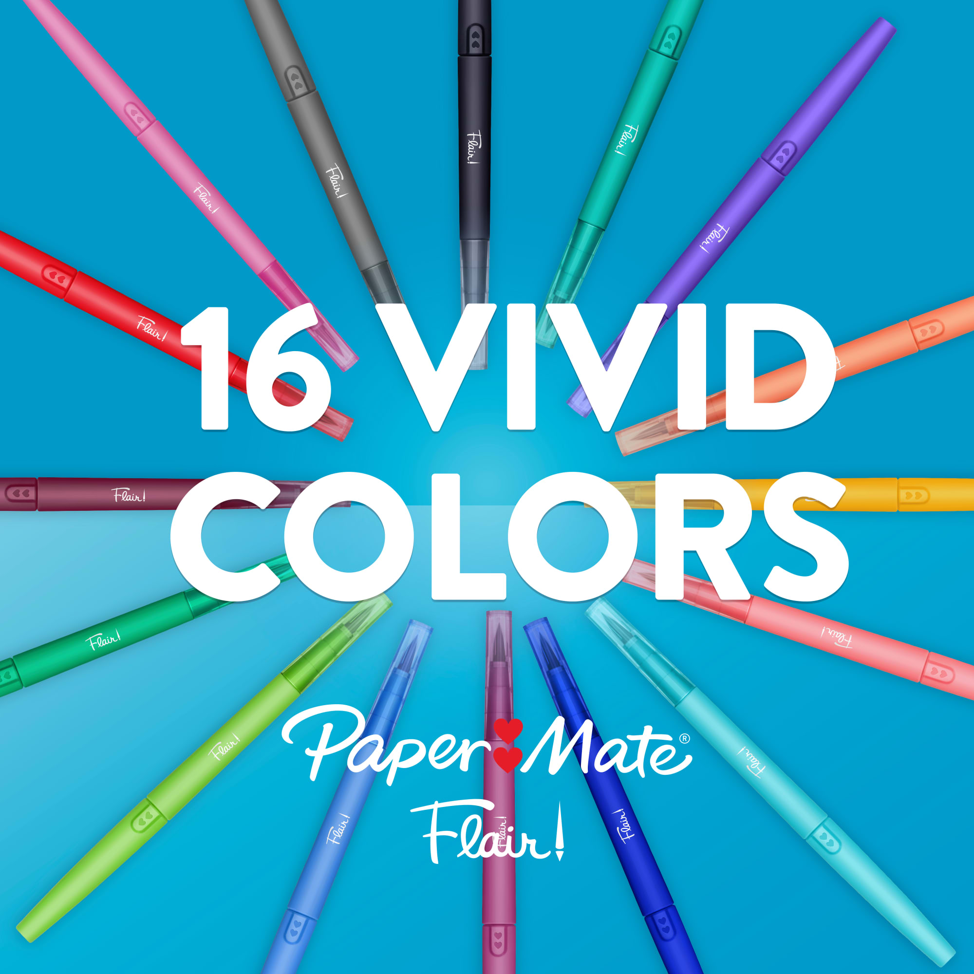 Plumas de fieltro Paper Mate Flair DUAL, la elección #1 de maestros, puntas de pincel y mediana, colores variados, 8 piezas 7