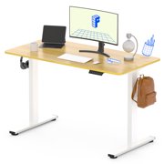 FLEXISPOT 48 x 30 Home Office Electric Height Adjustable Standing Desk Memory Programmable Presets Computer Desk White and Maple