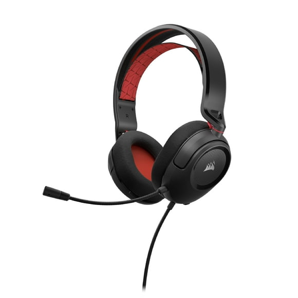 Auriculares para juegos Corsair HS35 v2 multiplataforma con cable rojo