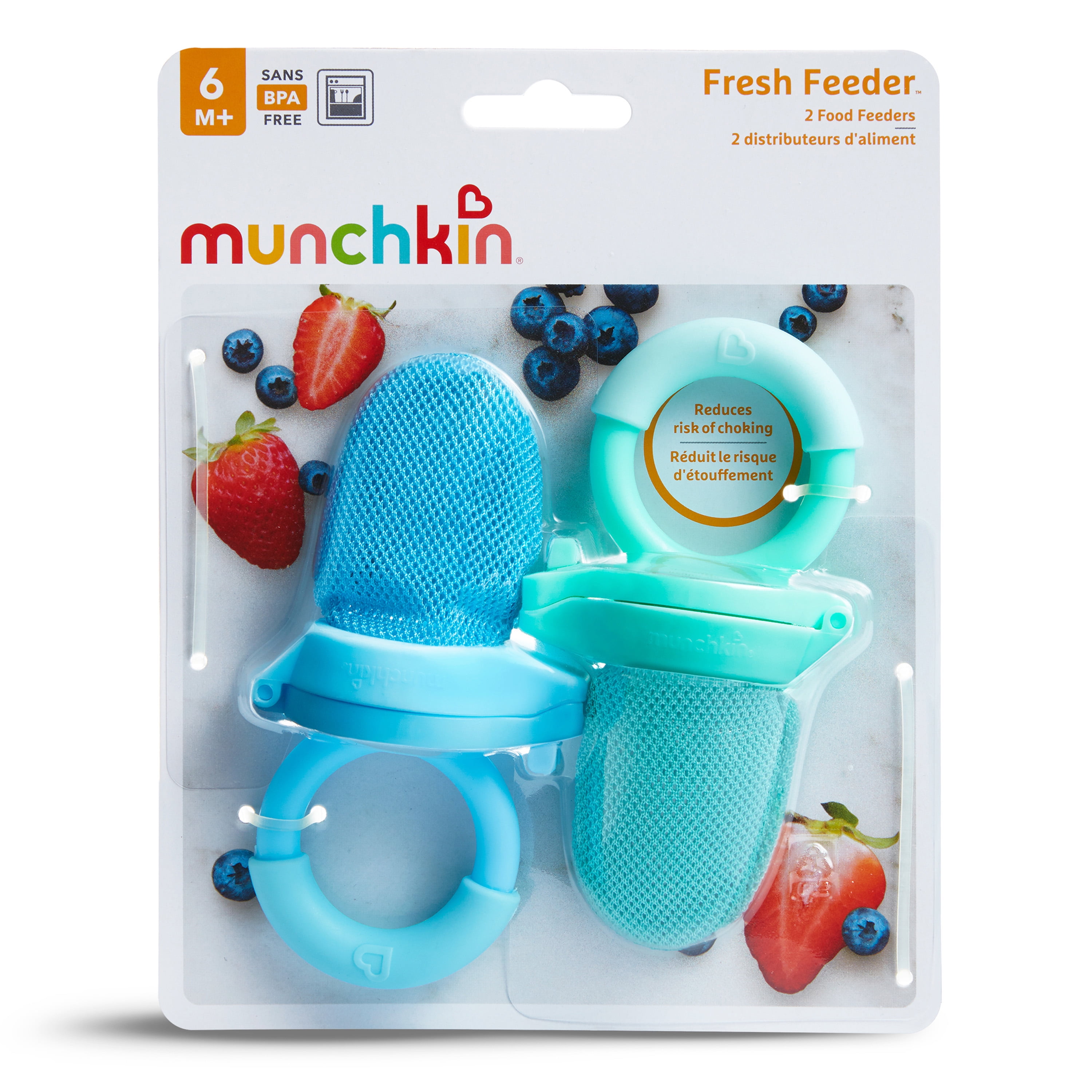 Mushie Silicone Fresh Food Feeder 2 Pack Cambridge Blue