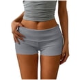 thumbnail image 2 of Hurxie Women's Low Elastic Waist Micro Shorts Fold Over Skinny Athletic Workout Shorts Gray,XL, 2 of 5