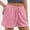 Pink, variant on Bzhegqhd Womens Short Shorts Clearance,Women's Fashion Casual Elastic Waist Loose Shorts Solid Shorts