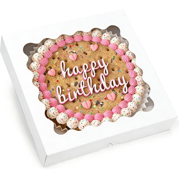 12pcs Pie Boxes 12x12x2.5 Inches White Bakery Boxes with Window for Cookie Cake, Treat, Pie, Pizza, Strawberries, Chocolate, Pastries, Muffins and Donuts