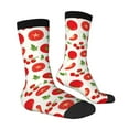 thumbnail image 3 of Junzan Fresh Red Tomato Mens Funny Socks For Men Women Colorful Fun Novelty Crew Patterned Socks, 3 of 9