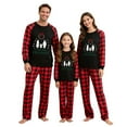 thumbnail image 4 of REORIAFEE Family Pajamas Matching Sets Christmas 2 Piece Loungewear Long Sleeve Top and Pant Plaid Soft Lightweight Sleepwear Black S-2XL, 4 of 5