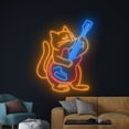 thumbnail image 4 of Handmadetneonsign Cat Playing Guitar Wall Art, Cat Guitar Wall Decor, Funny Cat Home Wall Decor, 4 of 5