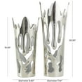 thumbnail image 3 of DecMode 20", 16"H Abstract Drip Silver Aluminum Metal Vase with Melting Designed Body, Set of 2, 3 of 12