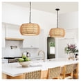 thumbnail image 2 of 18" Farmhouse Pendant Light, Woven Jute Rope Chandelier, Adjustable Height, E26 Socket, Boho Ceiling Light Fixture for Dining Room, Bedroom - Bulb Not Included, 2 of 6