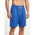 thumbnail image 5 of Mens Shorts Athletic Men's Soft Knit Bermuda Shorts with Pockets Drawstring Solid Color Casual Summer Sweat Shorts Blue L, 5 of 6