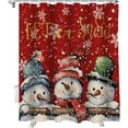 thumbnail image 4 of Red Christmas Fabric Shower Curtain for Bathroom, Cute Snowman Custom Shower Curtain Set with Hooks, Xmas Theme Luxury Bathroom Curtains Waterproof Polyester Bathroom Accessories, 72x84inch, 4 of 6