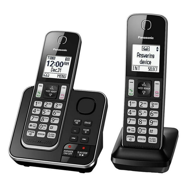 Teléfono inalámbrico Panasonic KX-TGD392CB 2 auriculares Negro Reacondicionado