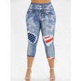 thumbnail image 3 of La bandera americana 3D Impreso flaco Jeggings Tamaño Capri Plus Rosegal Tankinis, 3 of 5