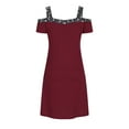 thumbnail image 5 of Admvng Sundresses for Women V-Neck Off The Shoulder Sexy Printed Sundress Summer Short Sleeved Dress S-5XL, 5 of 6