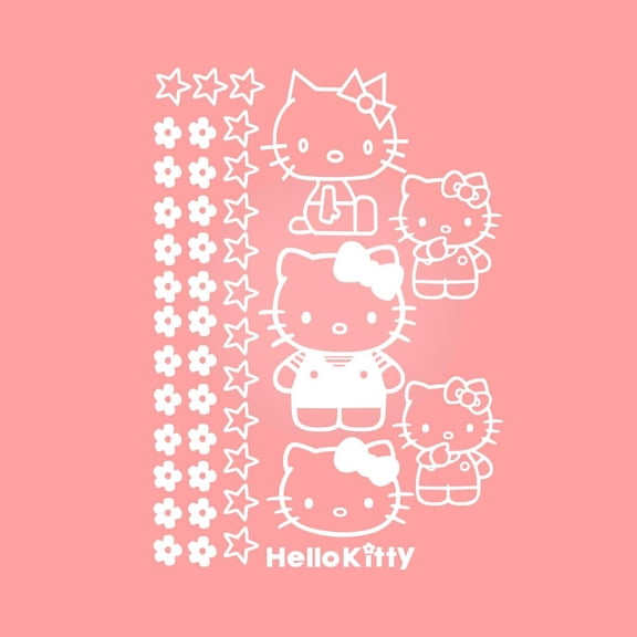 Vinyl Art Decal Decor - Hello Kitty - 7" to 9" Each - Cute Trendy Inspiring Lovely Design for Girls Boys Bedroom Closet Playroom Nursery Kinder Daycare Living Room Wall Sticker