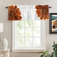 thumbnail image 2 of Burnt Orange Kitchen Valances for Windows, Sparkle Gold Stained Floral Flower Art Bathroom Window Valances 54x18 Inch Rod Pocket Window Treatments Valance Curtains for Living Room Bedroom Decor, 2 of 9