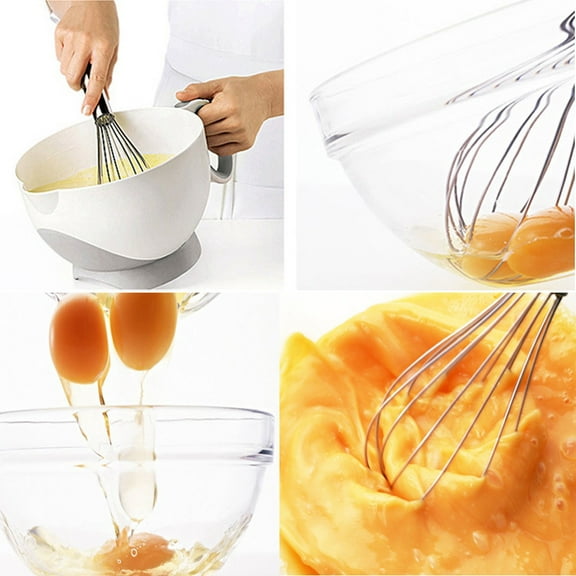 Wovilon Egg Beaters Hand Stainless Steel Hand Whisk Mixer Milk Beater Kitchen Cooking Tool