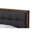 thumbnail image 5 of Baxton Studio Jupiter Mid-Century Modern Grey Fabric Upholstered Button-Tufted Queen Size Platform Bed, 5 of 5