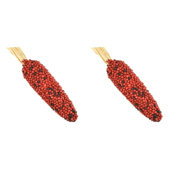 ZFSBZBS 2Pcs Ornamental Corn Decoration,Fall Home Decor,Corn Models Plastic Vegetables Corn Cob Cabinets Mall Decorations Photography Props Toys Red*2