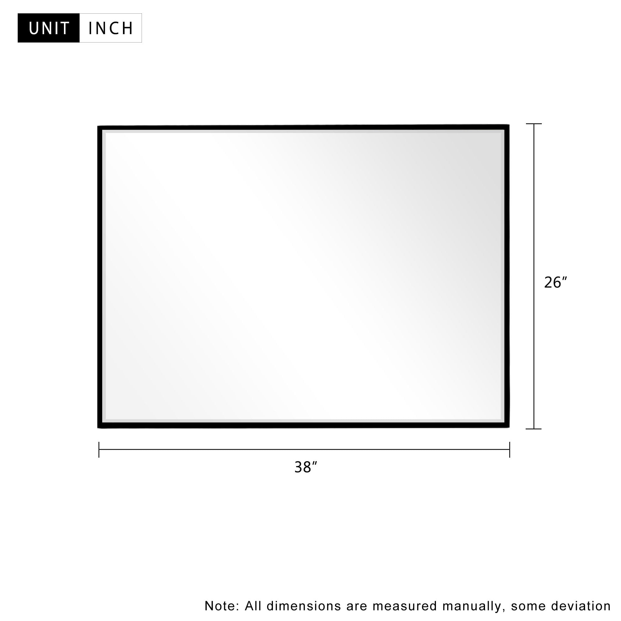 Floor Mirror Wall Mounted Leaning Hanging Rectangle Black 38"x26"