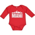 thumbnail image 3 of Inktastic Miami Skyline Grunge Boys or Girls Long Sleeve Baby Bodysuit, 3 of 5