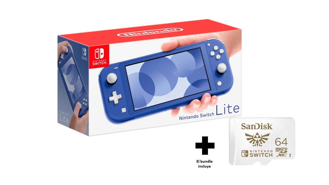 Consola Nintendo Switch Lite 64GB Azul + Microsd Sandisk 64GB