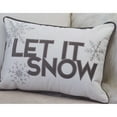 thumbnail image 2 of Nneka White Velvet Lumbar Pillow 14x20" "Let It Snow" Cushion Included Insert, 2 of 5