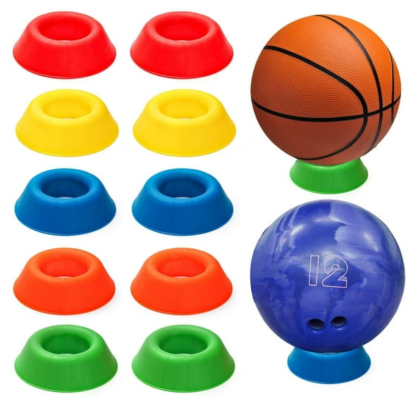 10 Pack Bowling Ball Cup, Heavy Duty Plastic Bowling Ball Holder Stand for Bowling Ball Cleaning Displaying, Sport Ball Display Stand for Basketball Football Volleyball