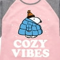thumbnail image 3 of Peanuts - Snoopy - Puffer - Cozy Vibes - Toddler And Youth Girls Raglan Graphic T-Shirt, 3 of 6