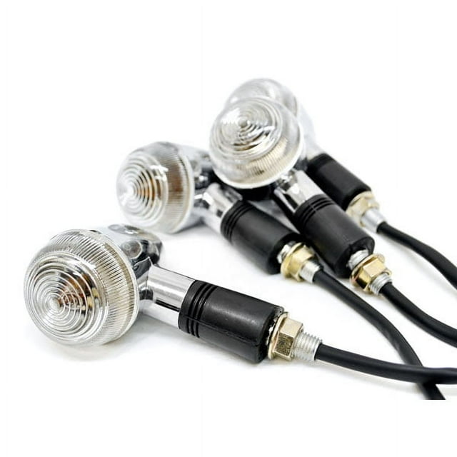 Krator Motorcycle 4 pcs Clear Bullet Turn Signals Lights Compatible with Harley Davidson Police FLHP