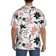 thumbnail image 5 of Xecao offers the Lilies Flowers for Men's Casual Short-sleeved Shirt, a button-up collared shirt with a pocket, perfect for beach vacations and yacht travel in the Large size., 5 of 7