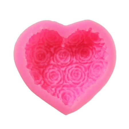 

3d Soap Mold Rose Flowers Heart Love Silicone Mold Clay Soap Resin Decorating Handmade Cake G9A4