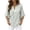 #0135-Green, variant on Favoffer Women's Faux Linen Blend Top V Neck 3/4 Sleeve Striped Ruffle Cuff Loose Fit Casual Lightweight Breathable Daily Blouse