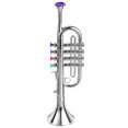 thumbnail image 1 of SHISUYAN Kids Wind Instrument Toy for Children Silver Plastic Trumpet 15120411 Realistic Sound, 1 of 8