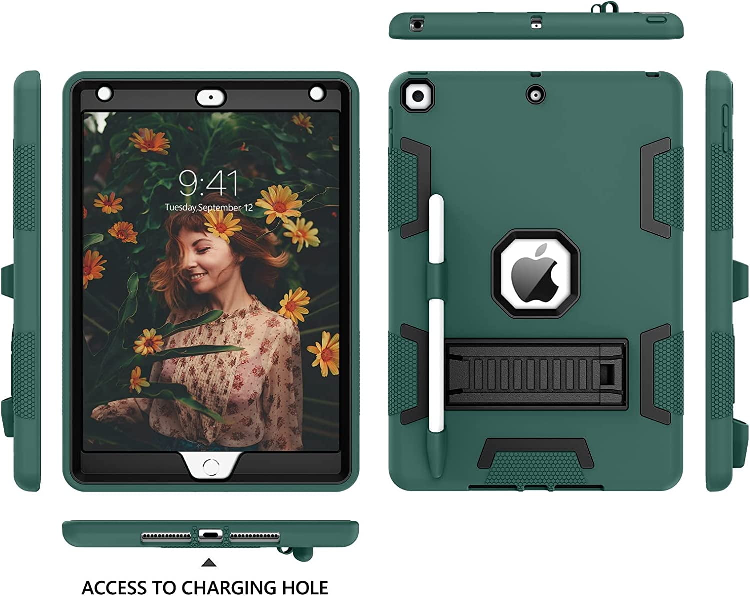BENTOBEN Case for iPad 9th/ 8th/ 7th Gen 10.2" with Kickstand, 3 in 1 Heavy Duty Rugged Shockproof Protective Cover with Pen Holder, Compatible with iPad 2021/2020/2019 10.2" Model