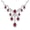 Red, variant on Womens Vintage Art Deco Collar Necklace Set with Teardrop CZ and Earrings Silver Plated