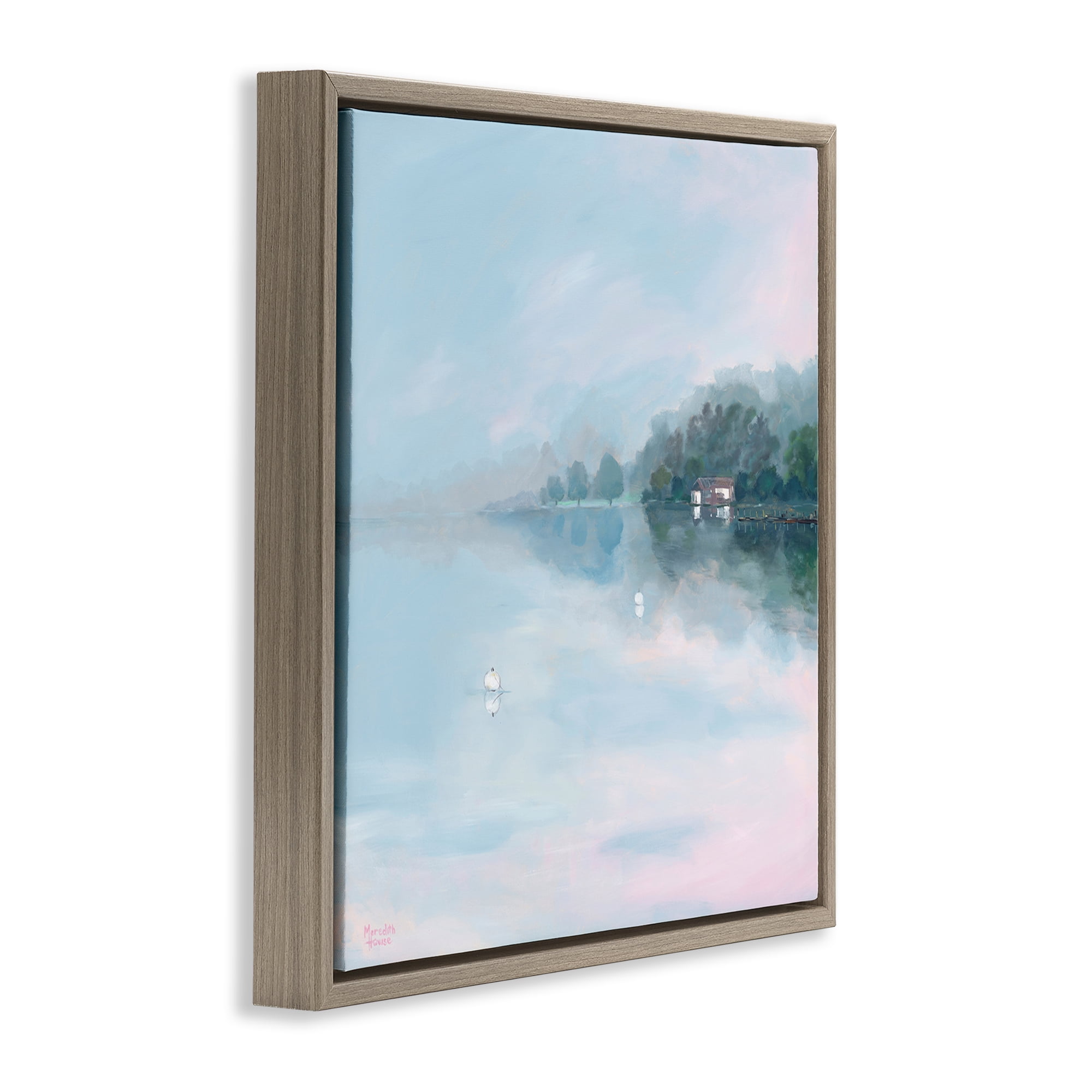 Stupell Industries Morning at Lake Windermere Brown Framed Floater Canvas Wall Art, design by Meredith Howse